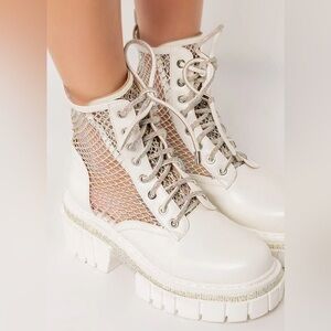 Kasper Rhinestone Combat Boots